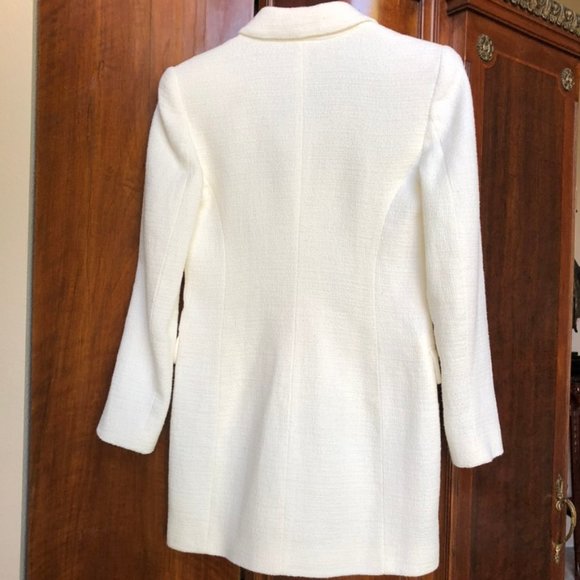 NWT! ZARA TEXTURED BLAZER DRESS LONG WINTER WHITE 3118/273 SMALL Balmain - Picture 5 of 9